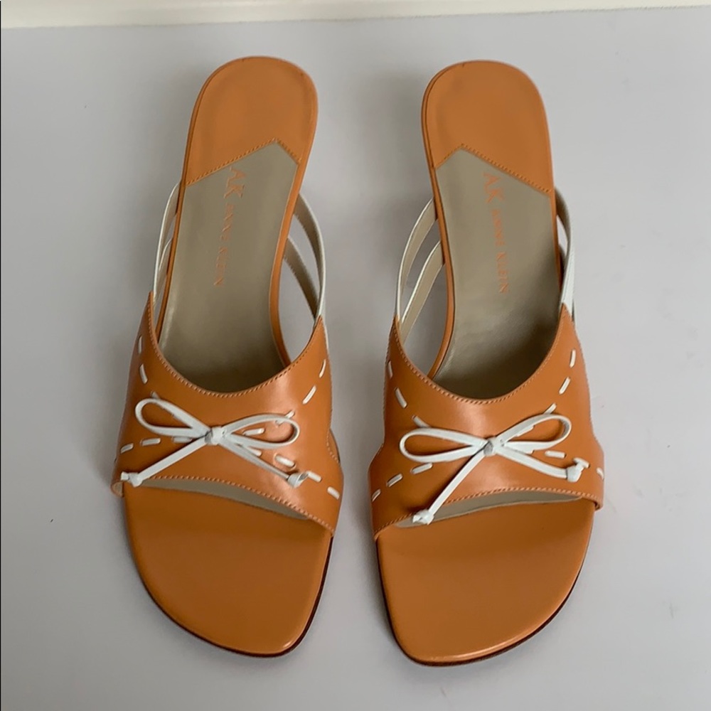 ANNE KLEIN Pastel OrangeMules w/ Bow